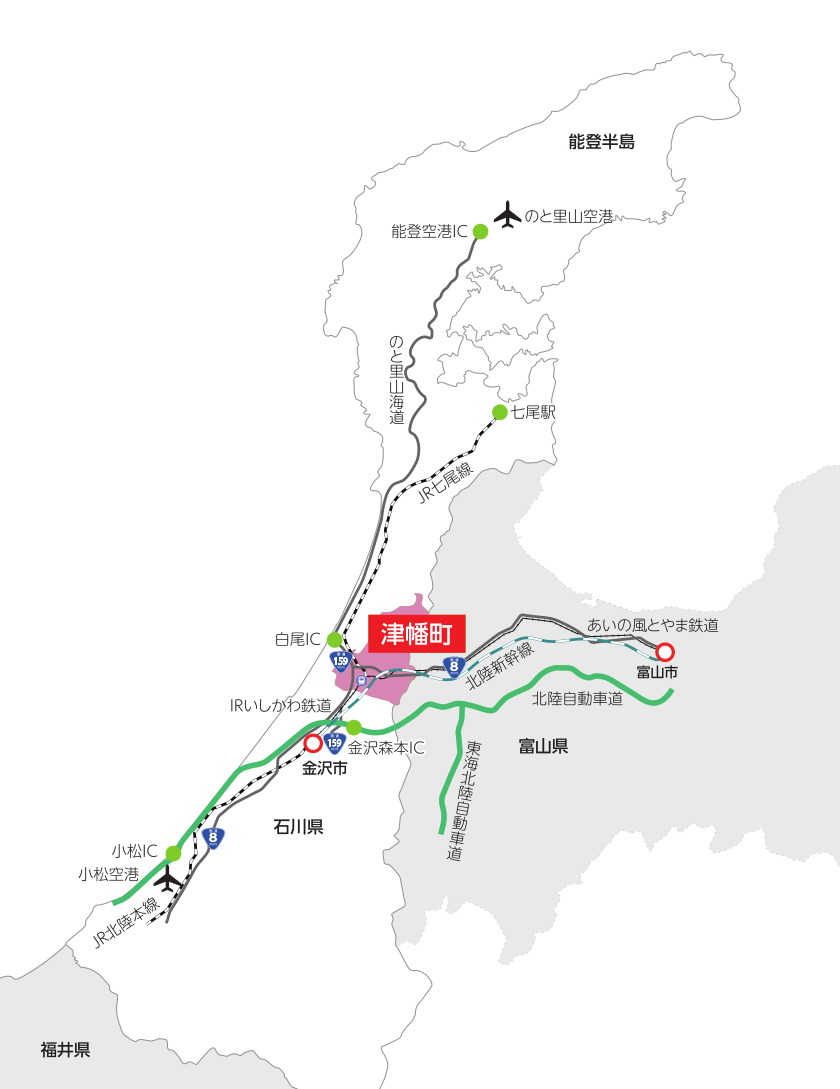 津幡町の位置