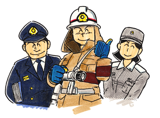消防のいろんな服(しょうぼうのいろんなふく)の画像