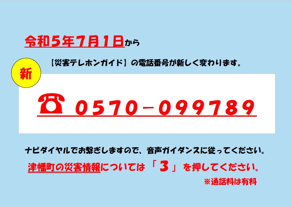 災害テレホンガイドについての画像