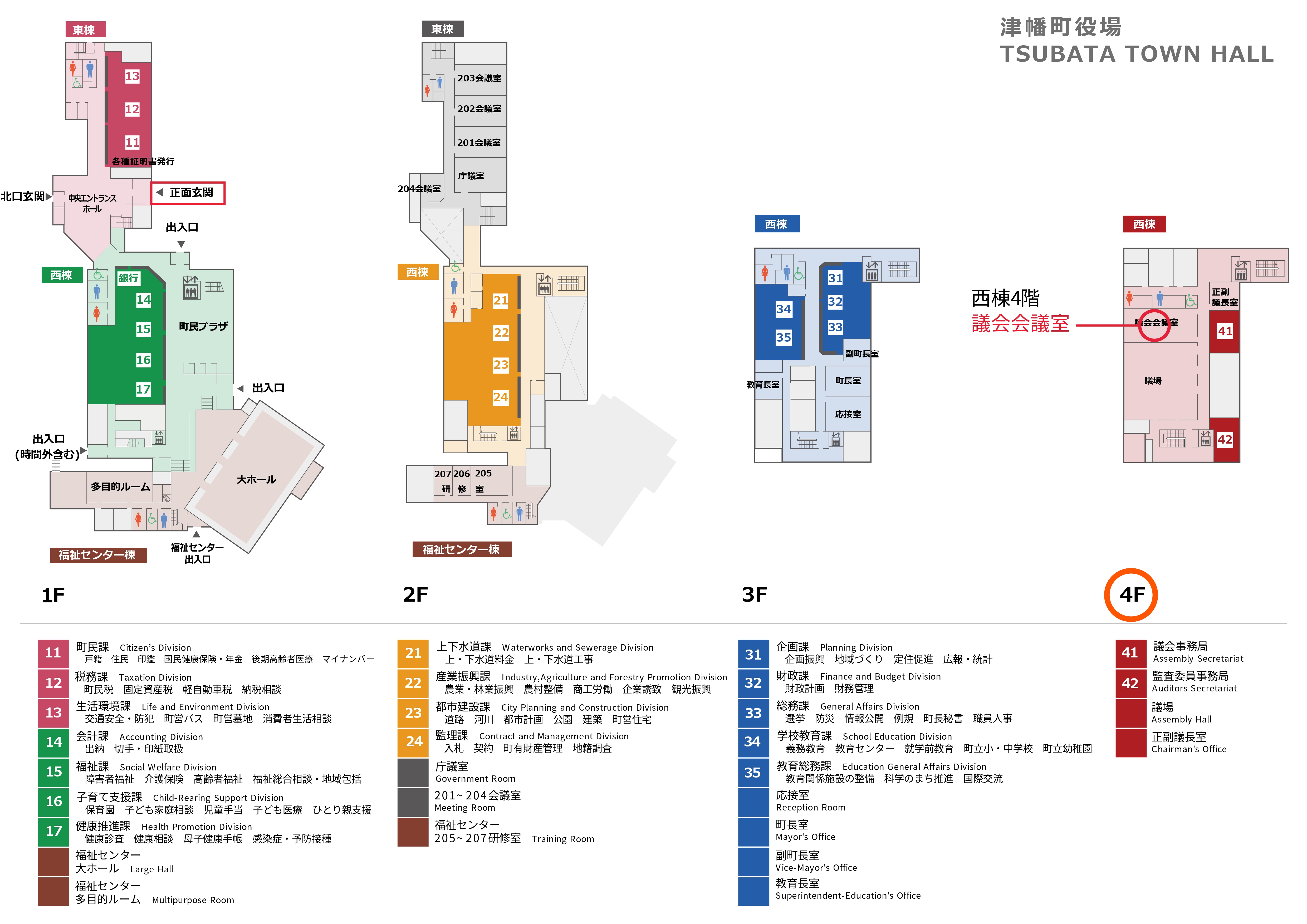 議会会議室案内図