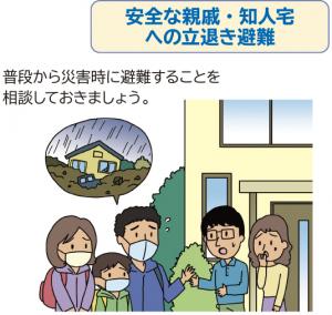 親戚宅へ避難するイラスト